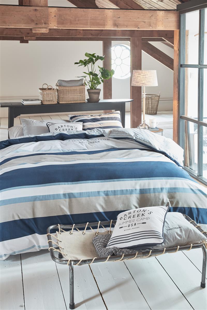 Riviera Maison Mason Ridge Kissenbezug - Blau