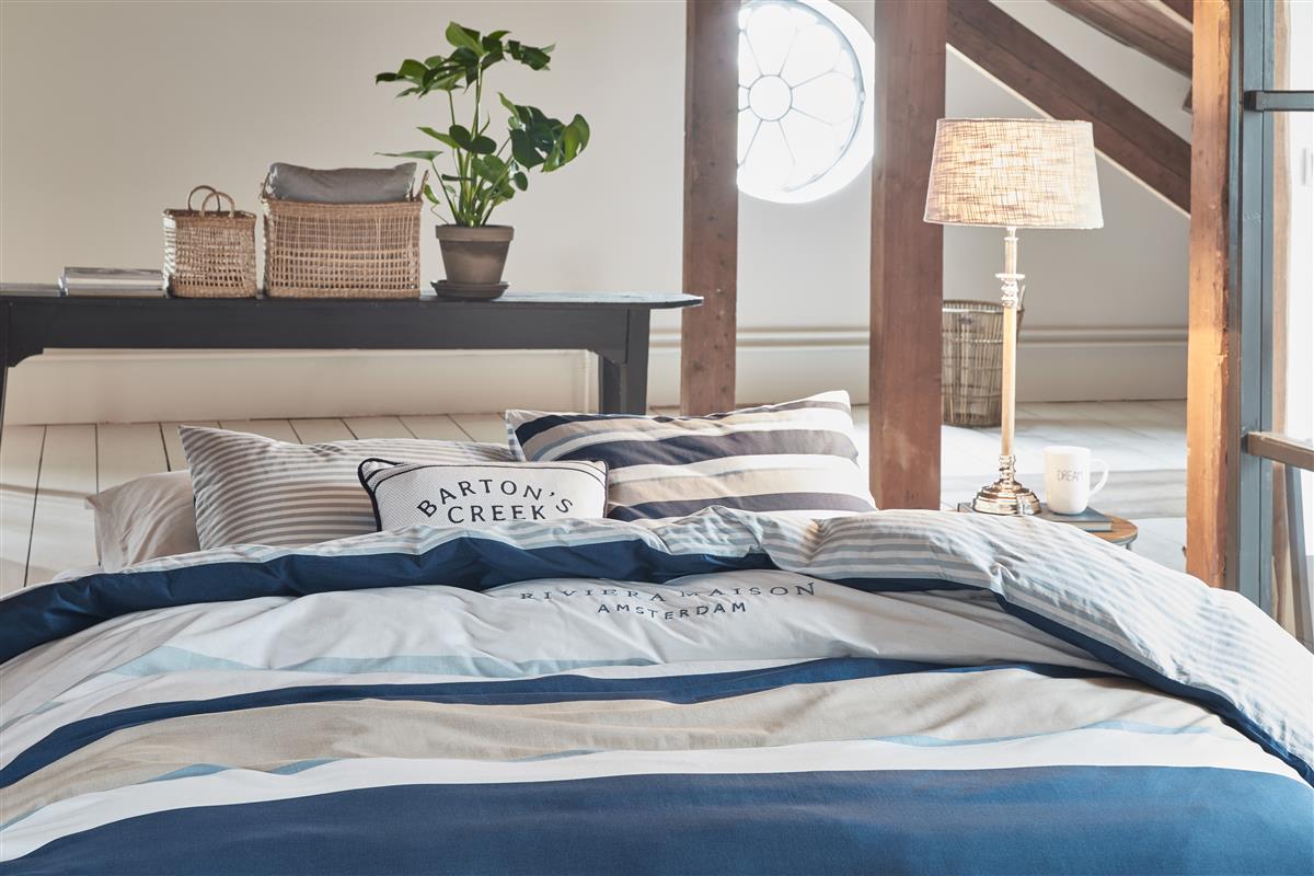 Riviera Maison Mason Ridge Kissenbezug - Blau