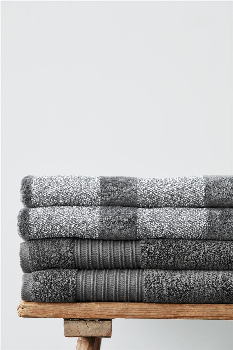 Beddinghouse Sheer Stripe Badtextilien - Anthrazit