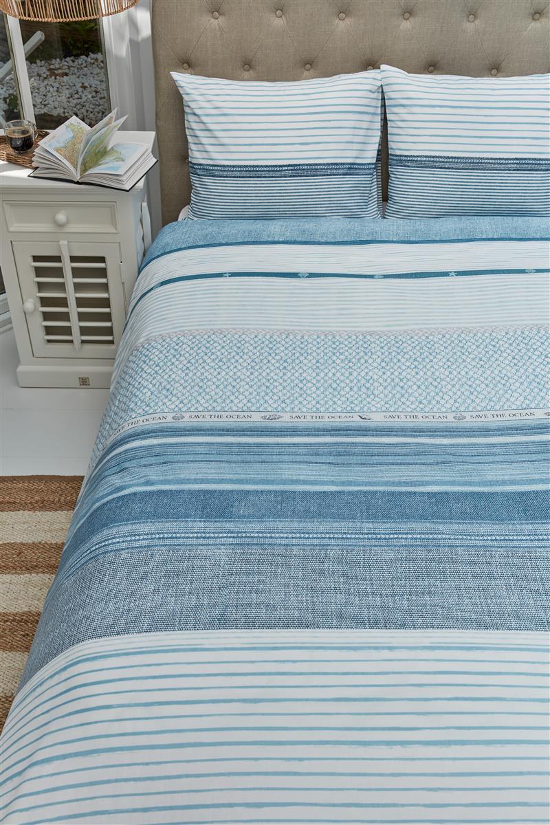 Riviera Maison Save the Ocean Bettwäsche - Blau