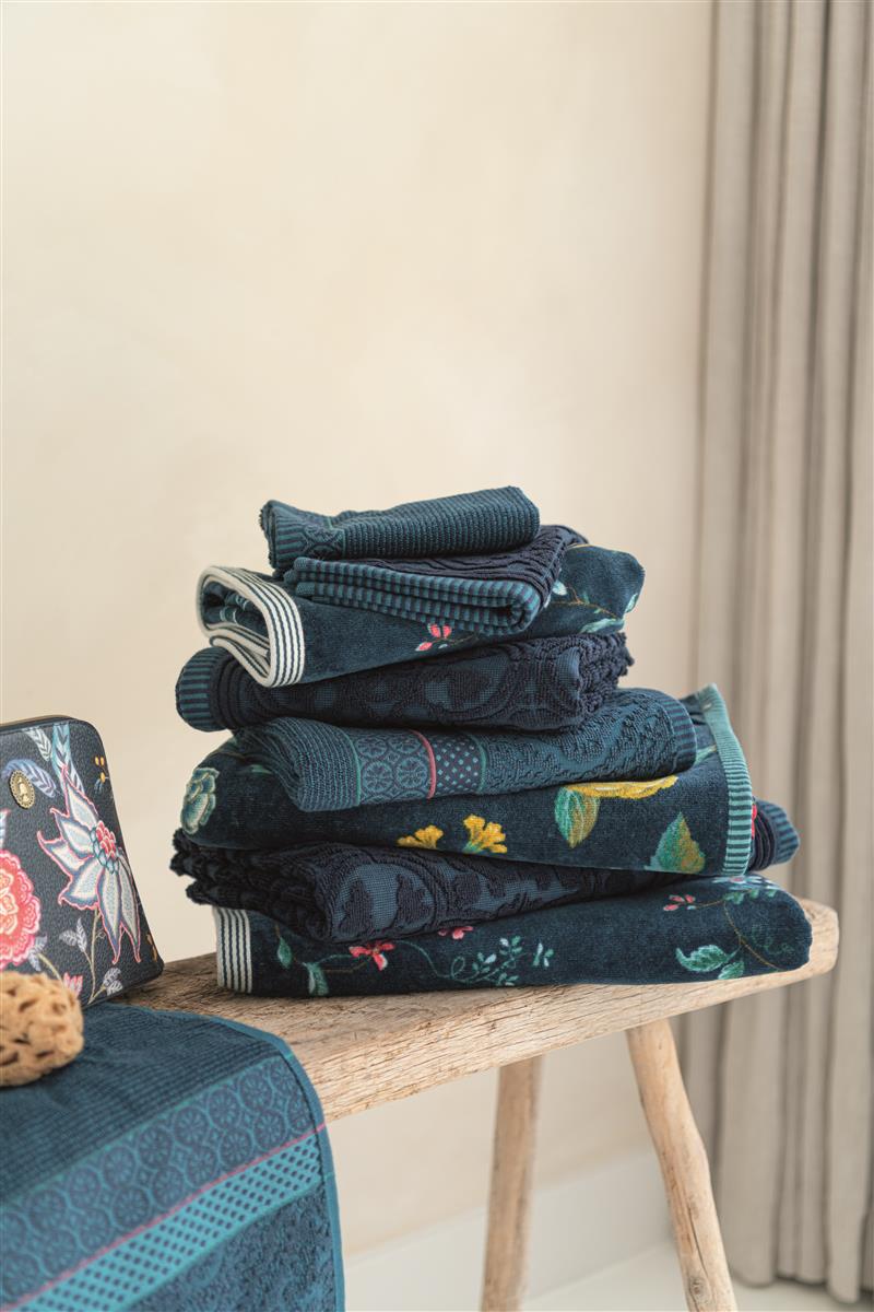 Pip Studio Les Fleurs Badtextilien - Dunkelblau