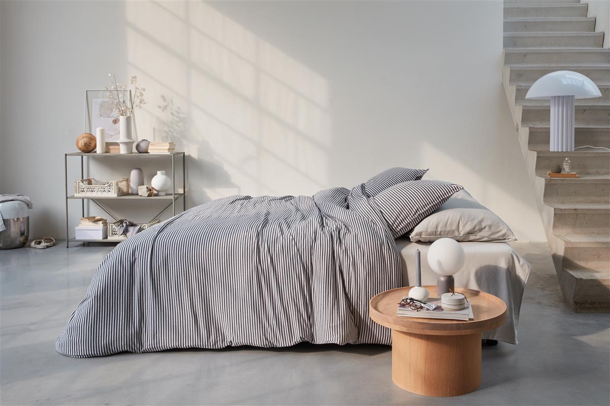 vtwonen Comfy Stripe Bettwäsche - Grau