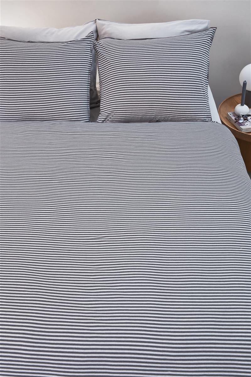 vtwonen Comfy Stripe Bettwäsche - Grau