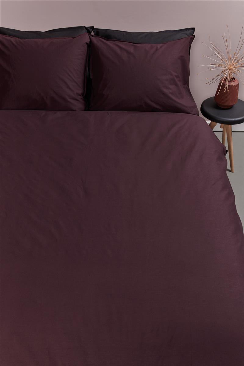 Ambiante Cotton Uni Bettwäsche - Dunkelrot