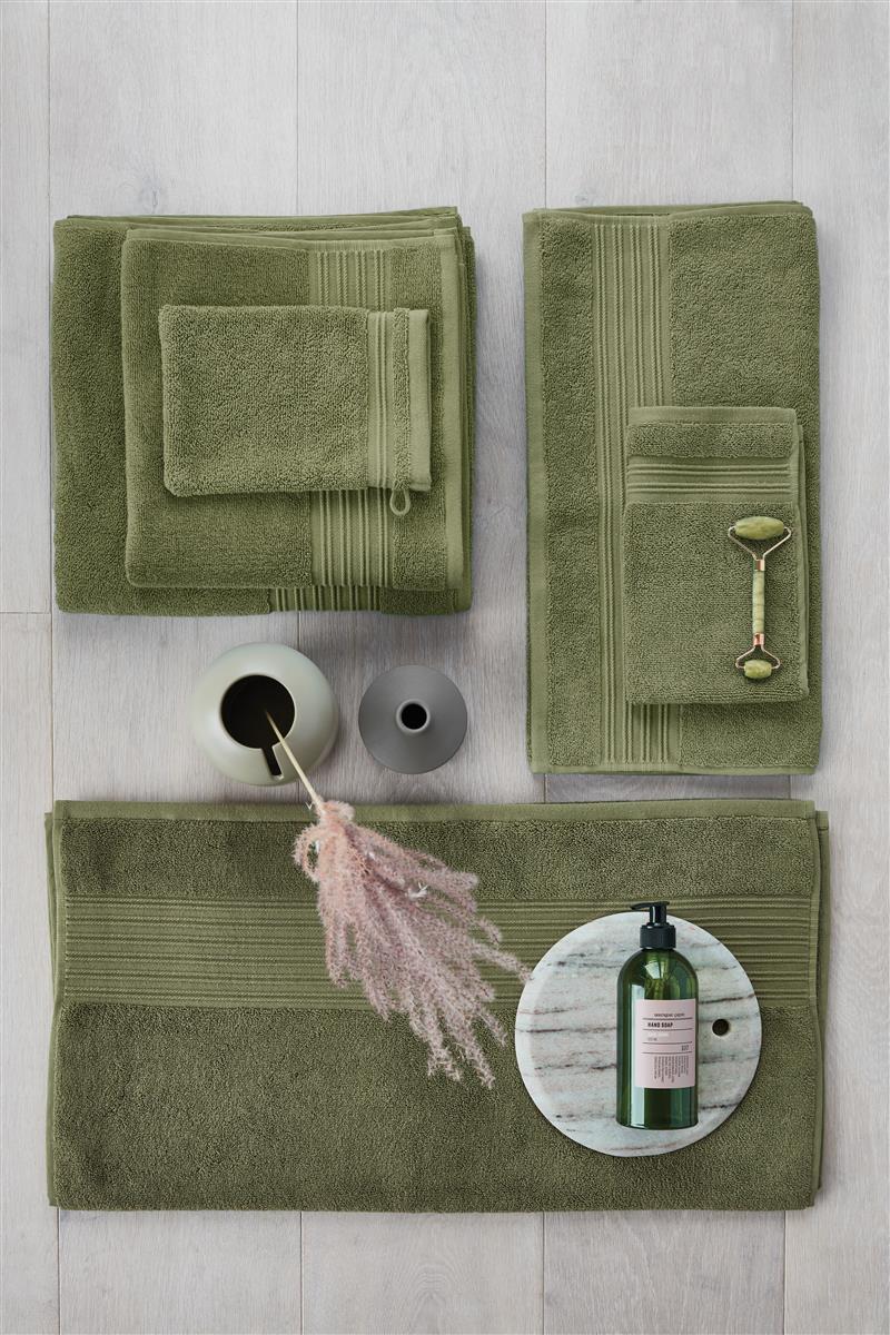 Beddinghouse Sheer Bathroom Textiles - Olive Green