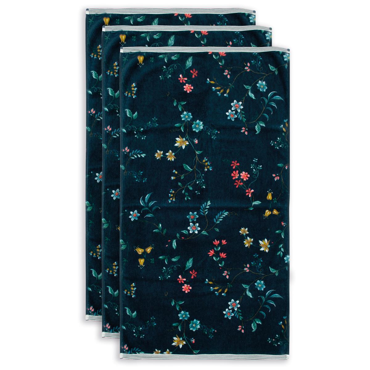 Pip Studio Les Fleurs Badtextilien - Dunkelblau