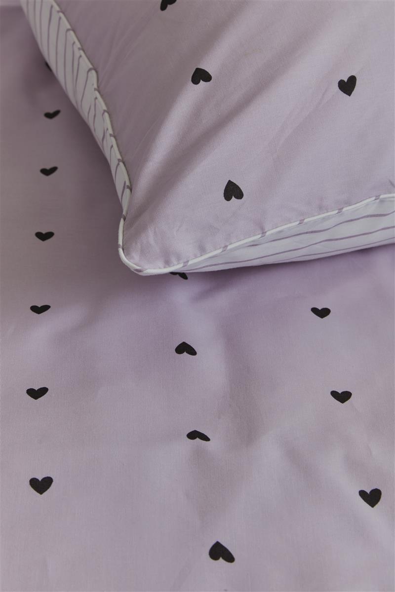 vtwonen Striped Hearts Bettwäsche - Lila