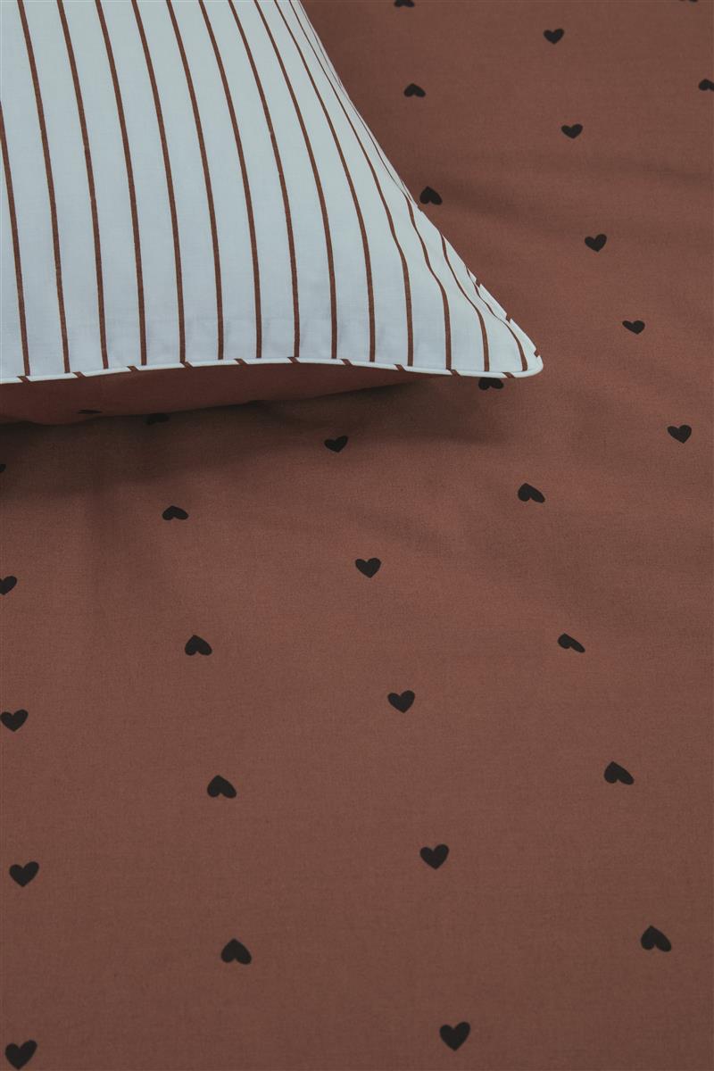 vtwonen Striped Hearts Bettwäsche - Terrakotta