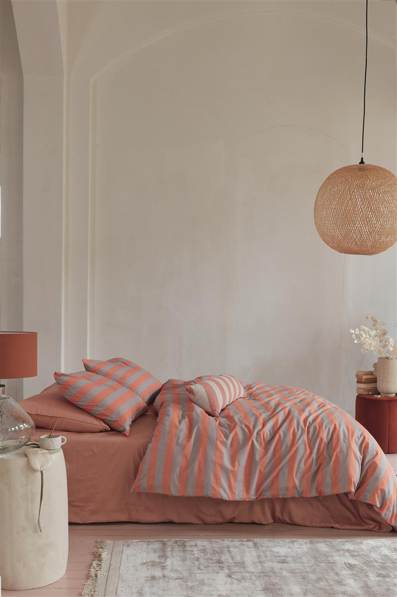 vtwonen Bold Stripe Bettwäsche - Peach