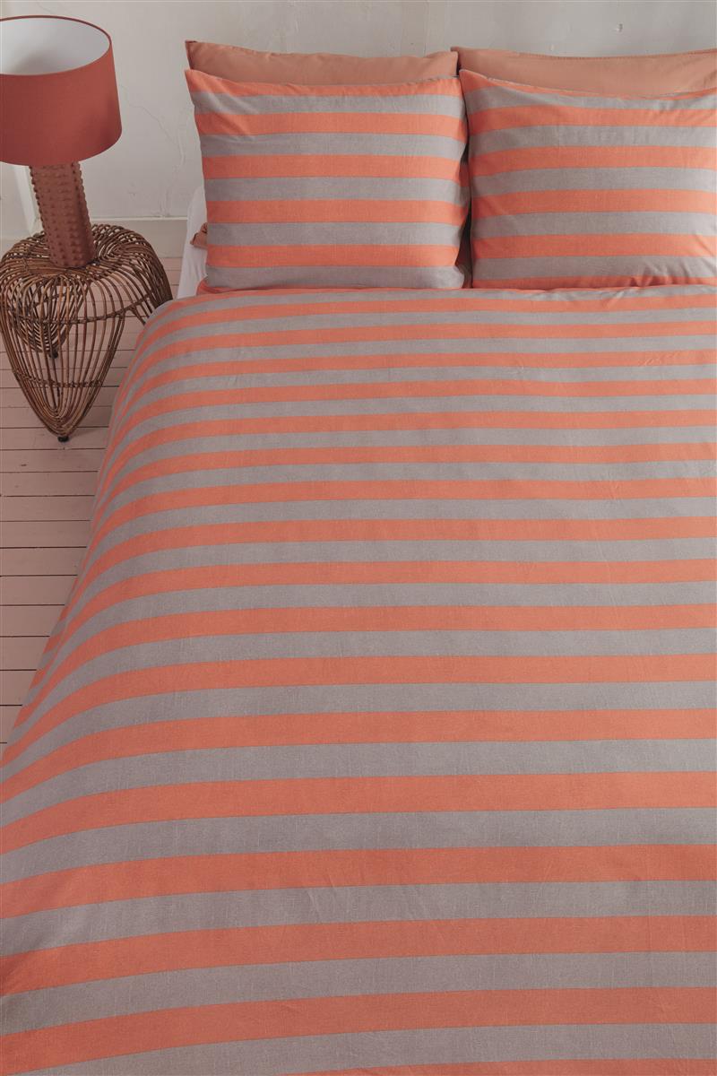 vtwonen Bold Stripe Bettwäsche - Peach