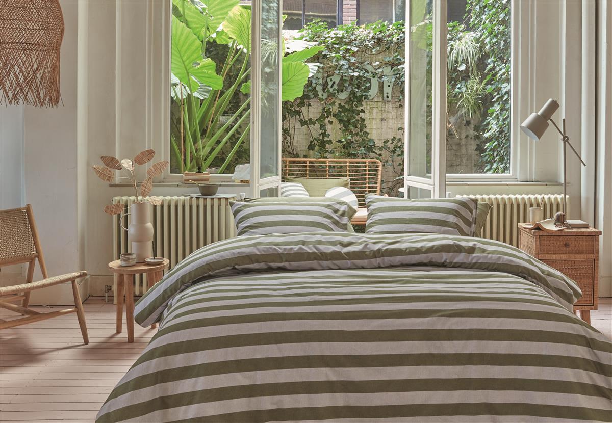 vtwonen Bold Stripe Bettwäsche - Grün