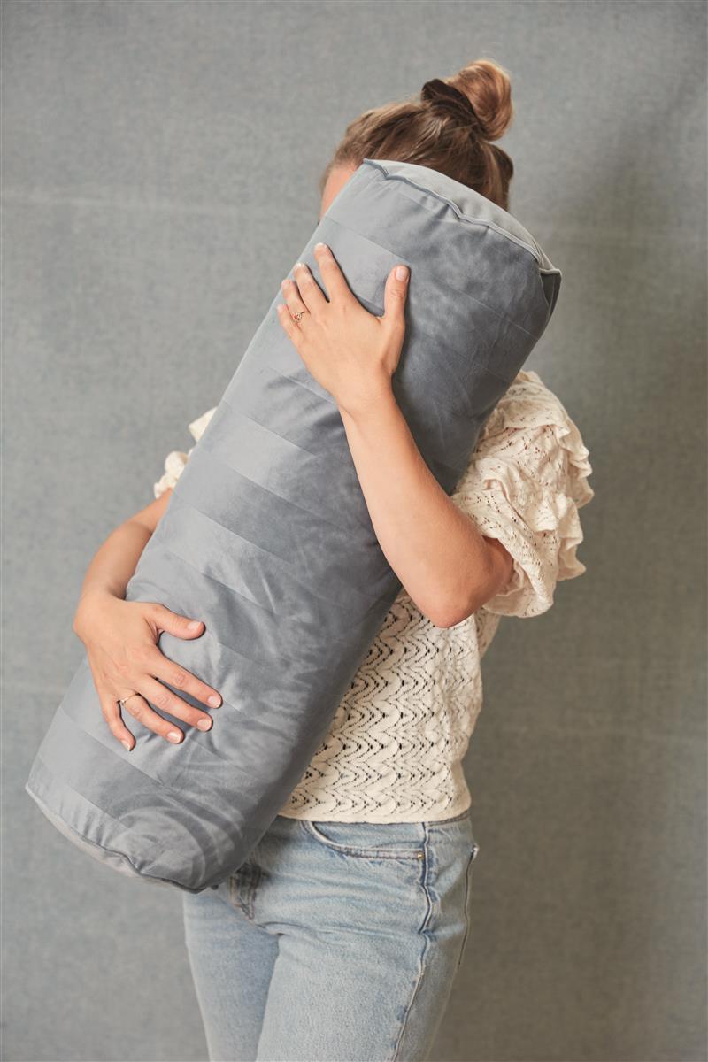 KAAT Amsterdam Softy Stripe Zierkissen - Blaugrau