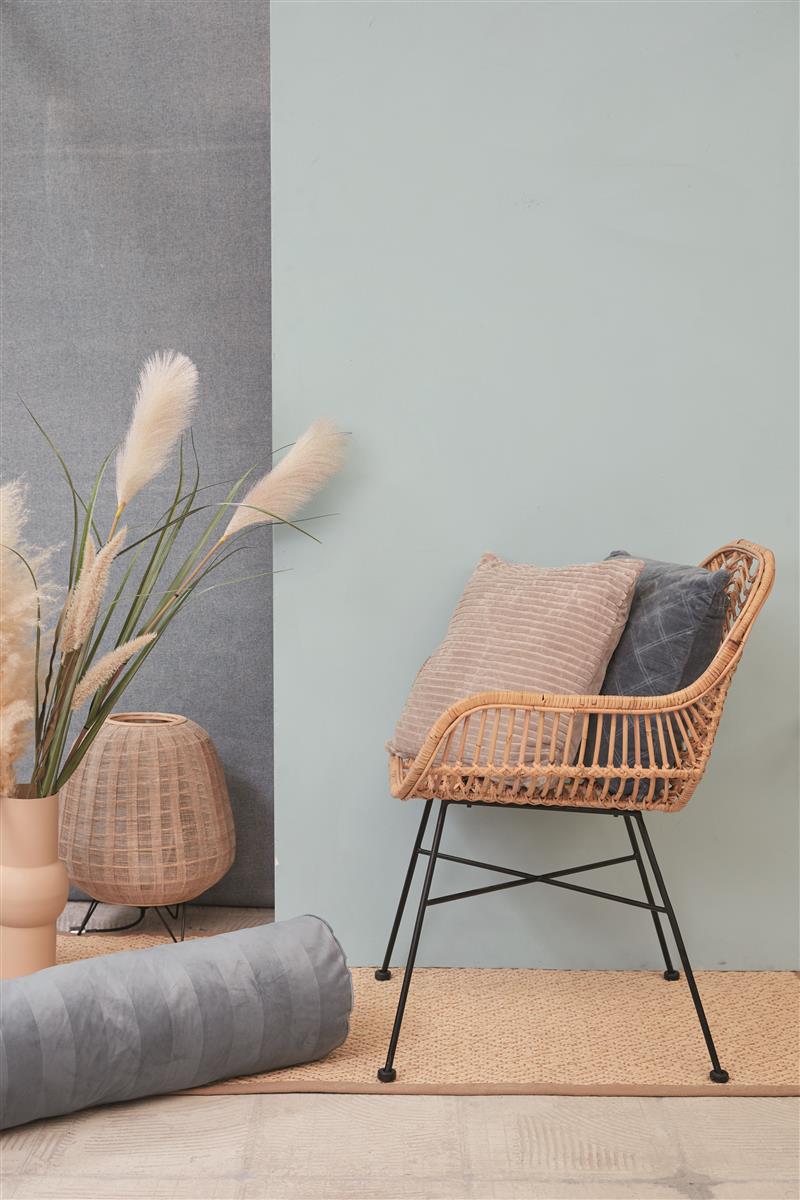 KAAT Amsterdam Softy Stripe Zierkissen - Blaugrau