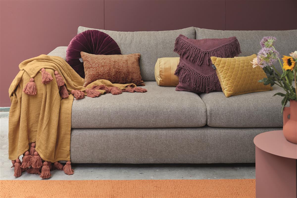 KAAT Amsterdam Softy Stripe Zierkissen - Gelb