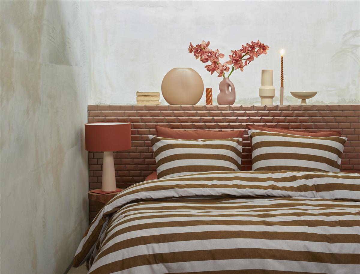 vtwonen Bold Stripe Bettwäsche - Hellbraun