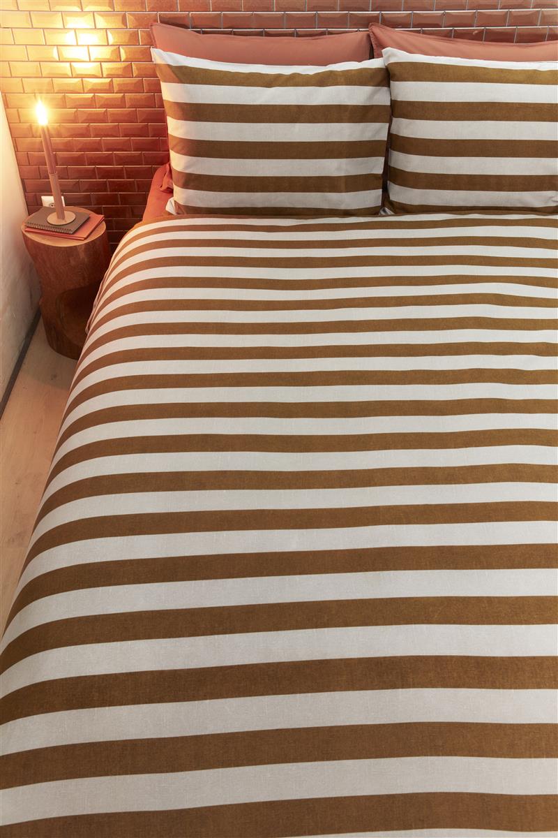 vtwonen Bold Stripe Bettwäsche - Hellbraun