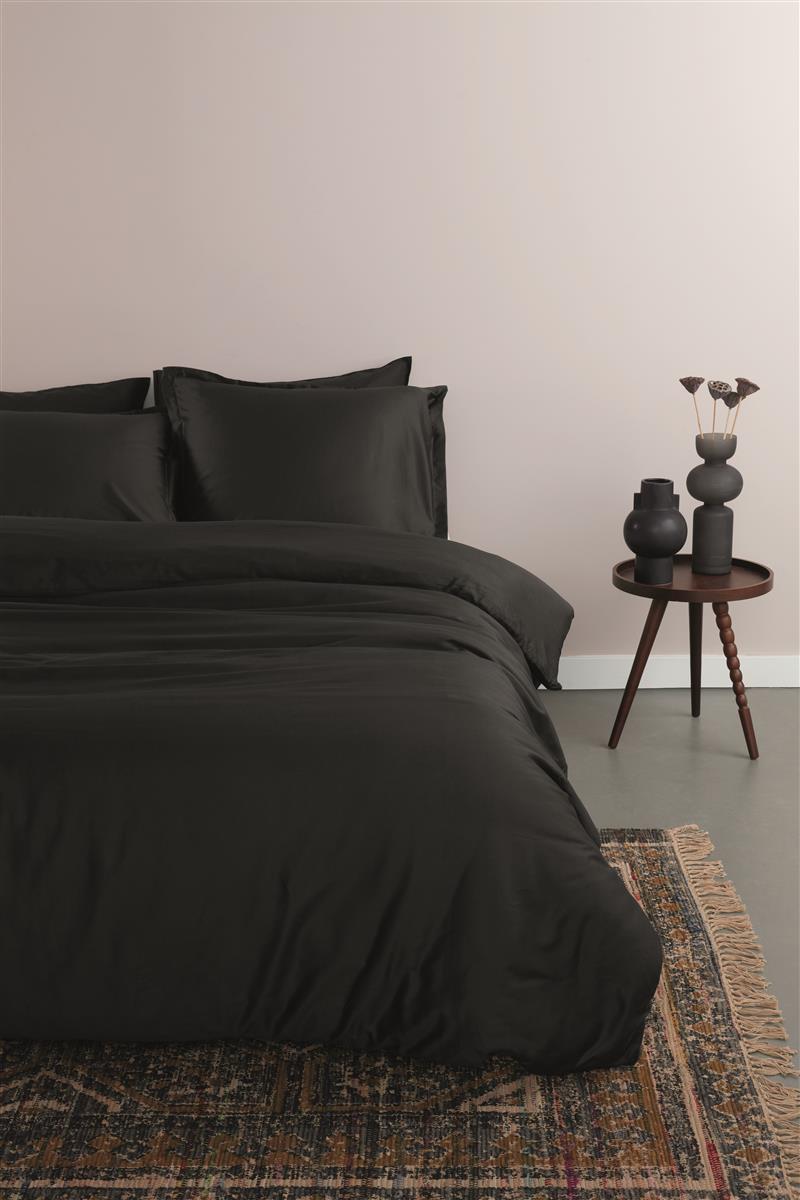 Ambiante Satin Uni Bettwäsche - Schwarz