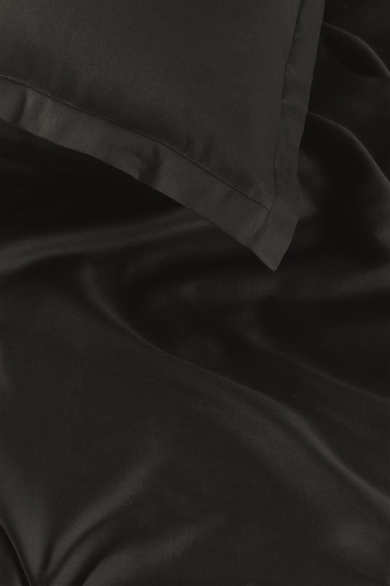 Ambiante Satin Uni Bettwäsche - Schwarz