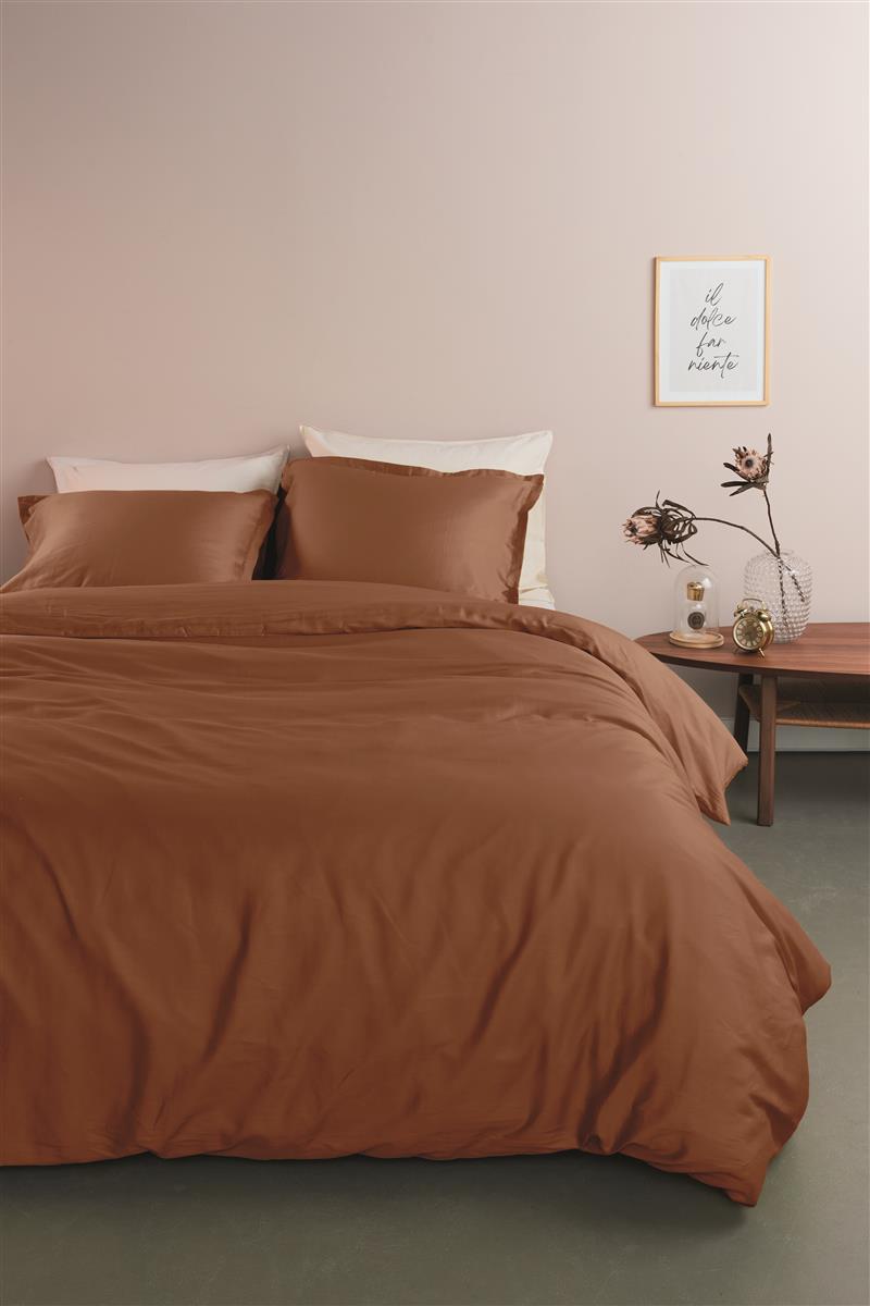 Ambiante Satin Uni Bettwäsche - Braun