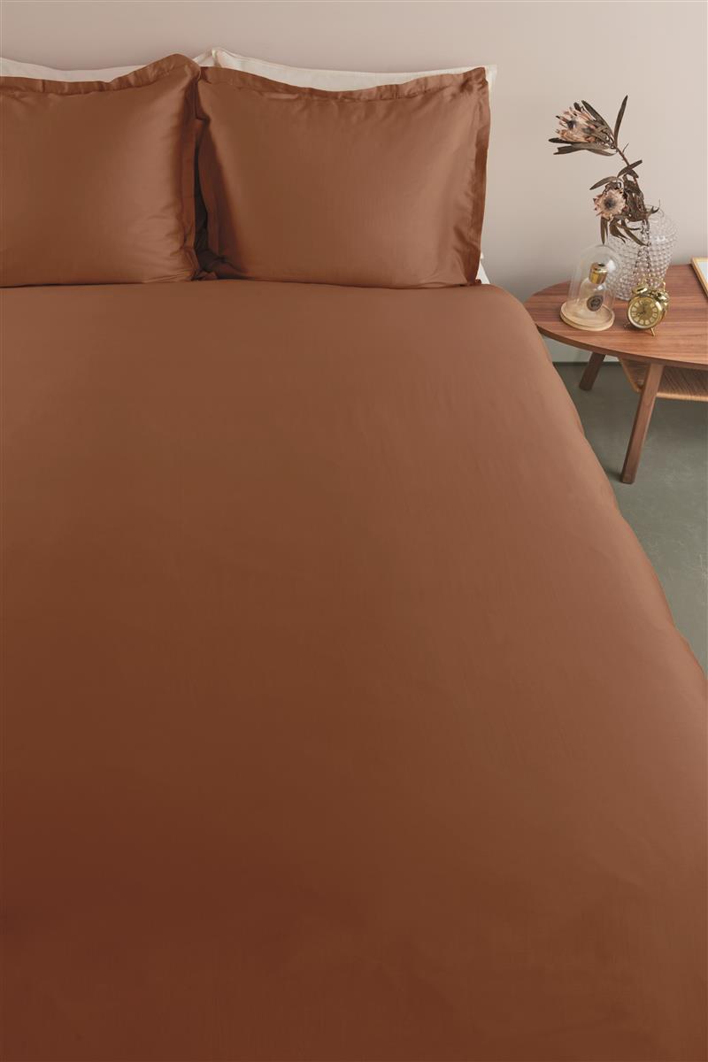 Ambiante Satin Uni Bettwäsche - Braun