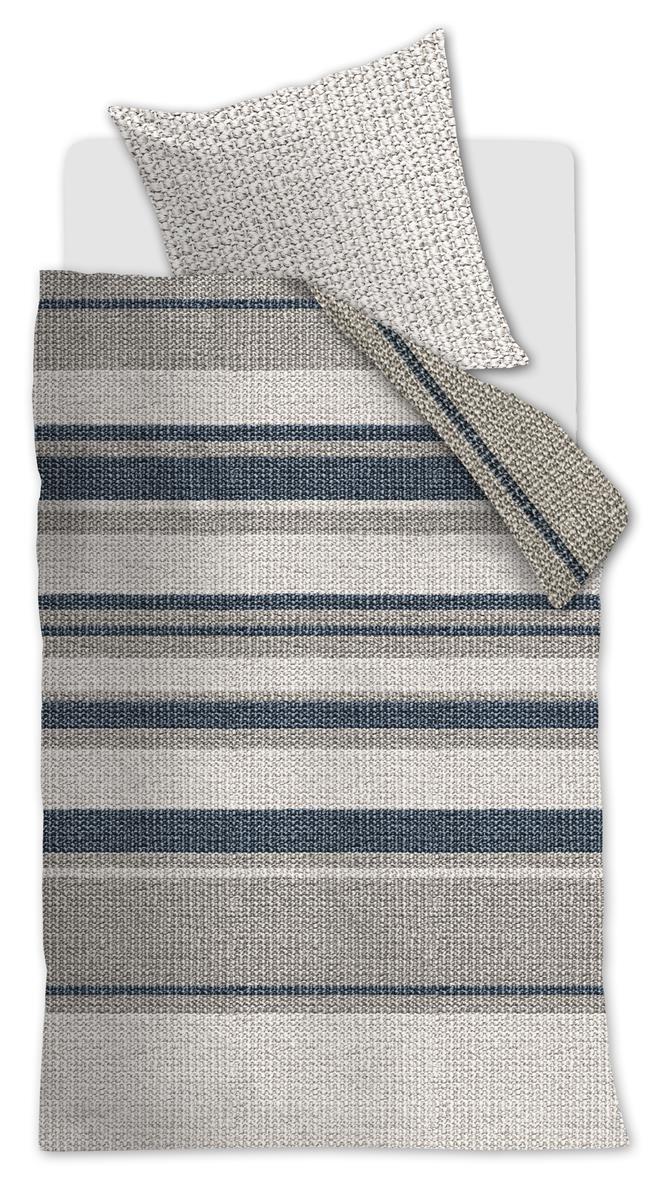 Riviera Maison Rattan Stripes Bettwäsche - Blaugrau