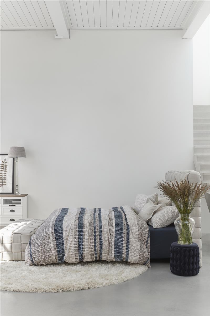 Riviera Maison Rattan Stripes Bettwäsche - Blaugrau