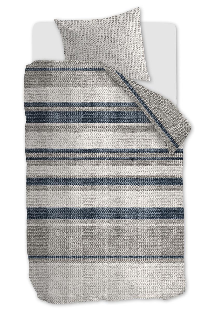 Riviera Maison Rattan Stripes Bettwäsche - Blaugrau