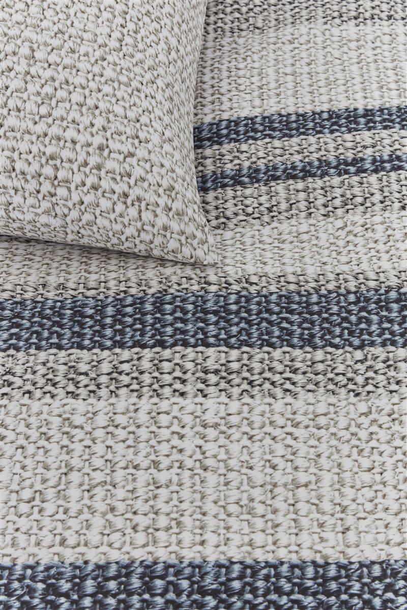 Riviera Maison Rattan Stripes Bettwäsche - Blaugrau