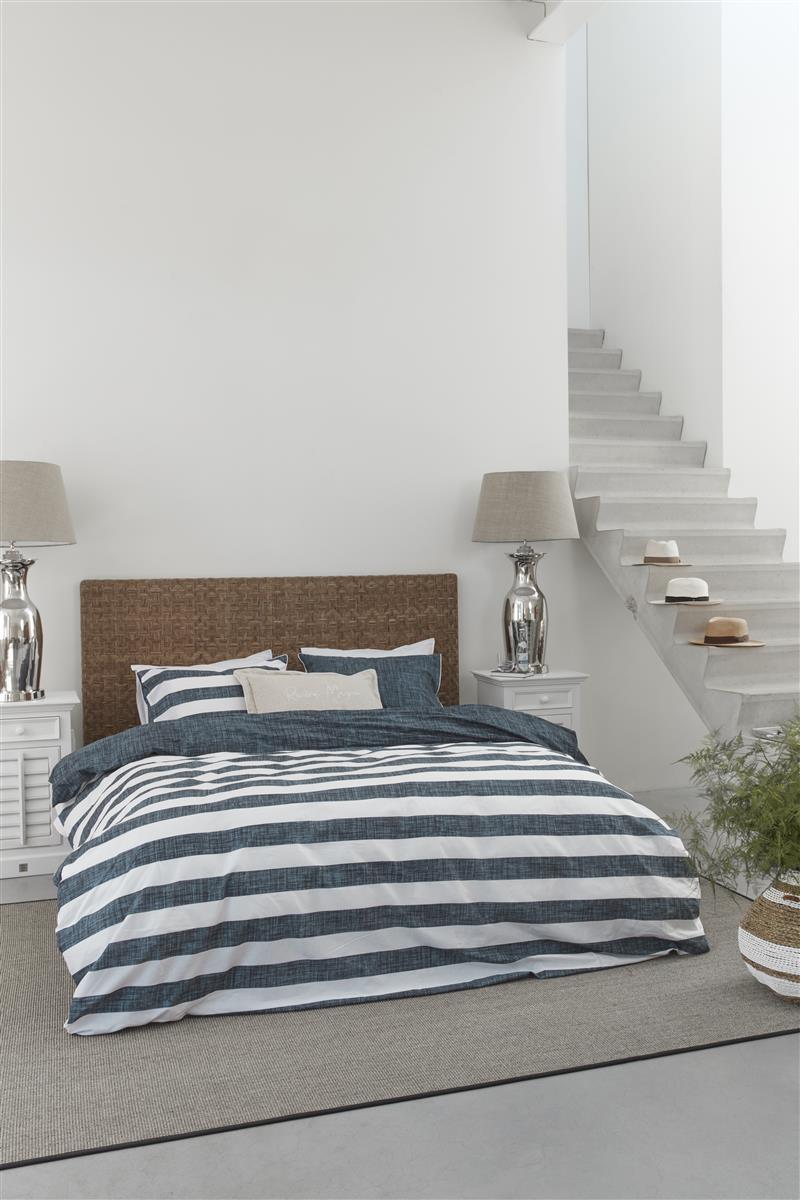 Riviera Maison Lindy Lines Bettwäsche - Marineblau