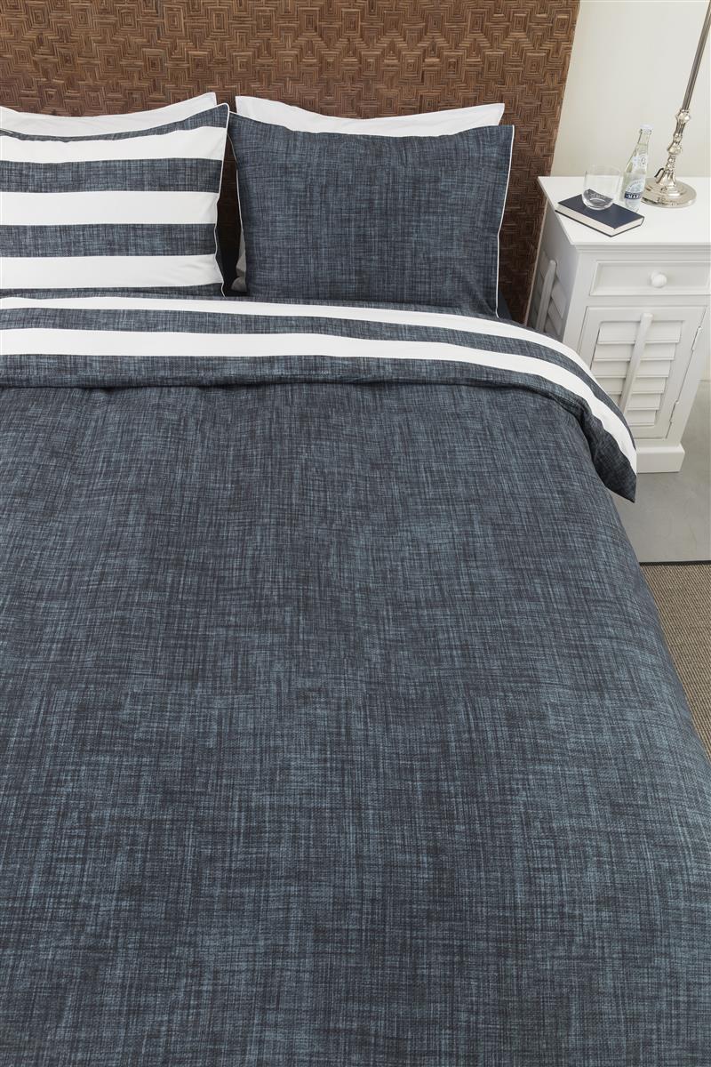 Riviera Maison Lindy Lines Bettwäsche - Marineblau
