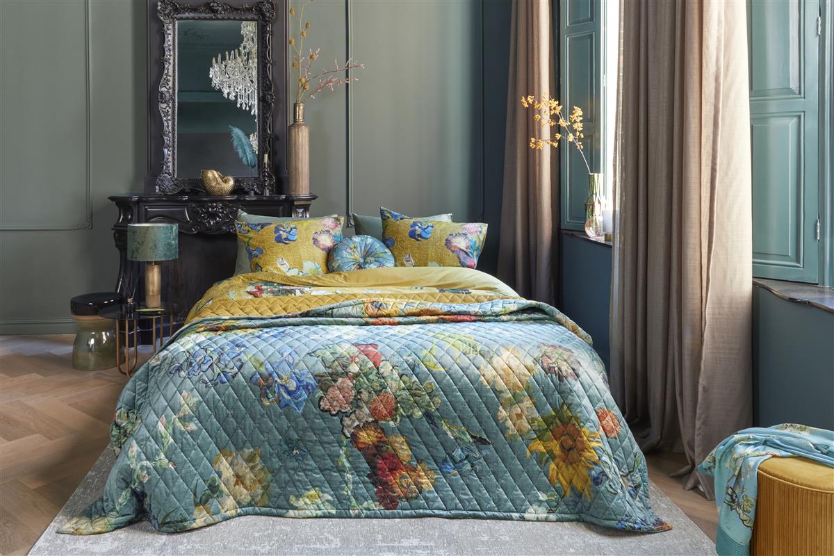 Beddinghouse x Van Gogh Museum Partout des Fleurs Wohndecken - Grün