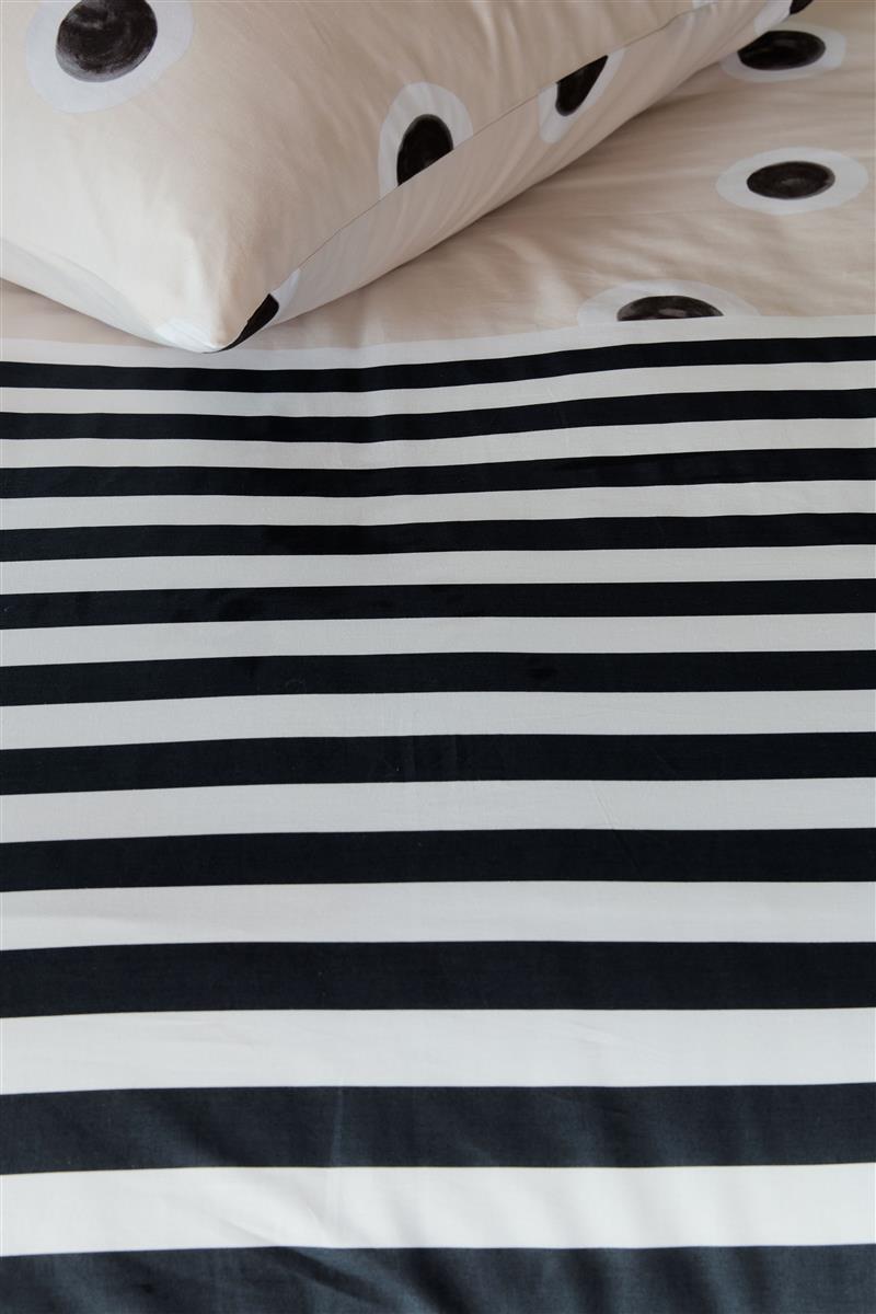 vtwonen Stripe and Eye Bettwäsche - Natur