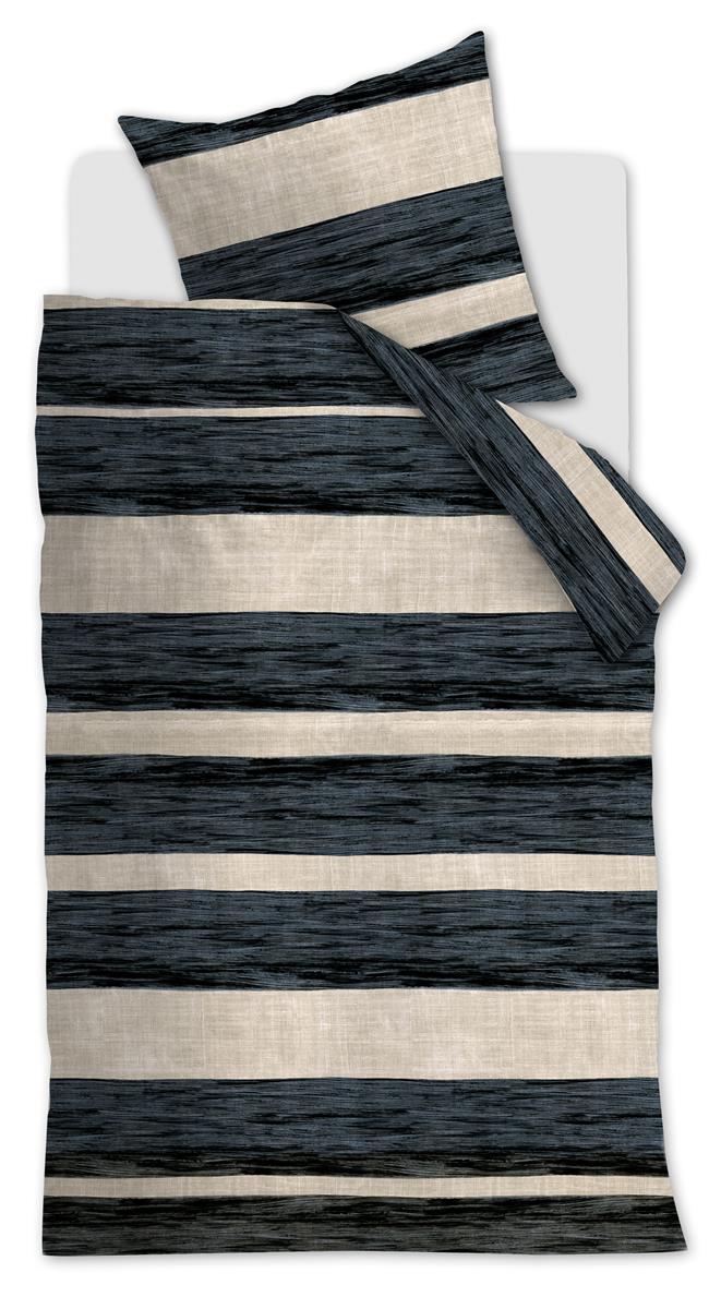 vtwonen Painted Stripe Bettwäsche - Schwarz
