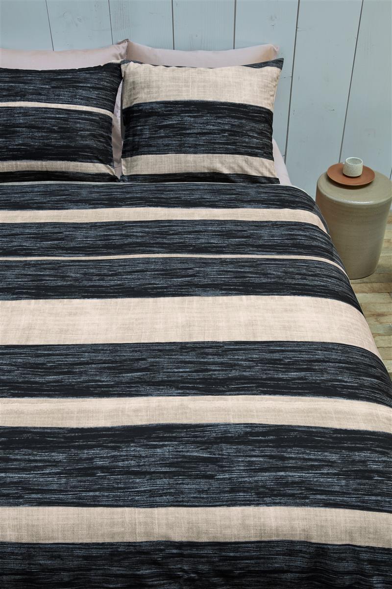 vtwonen Painted Stripe Bettwäsche - Schwarz