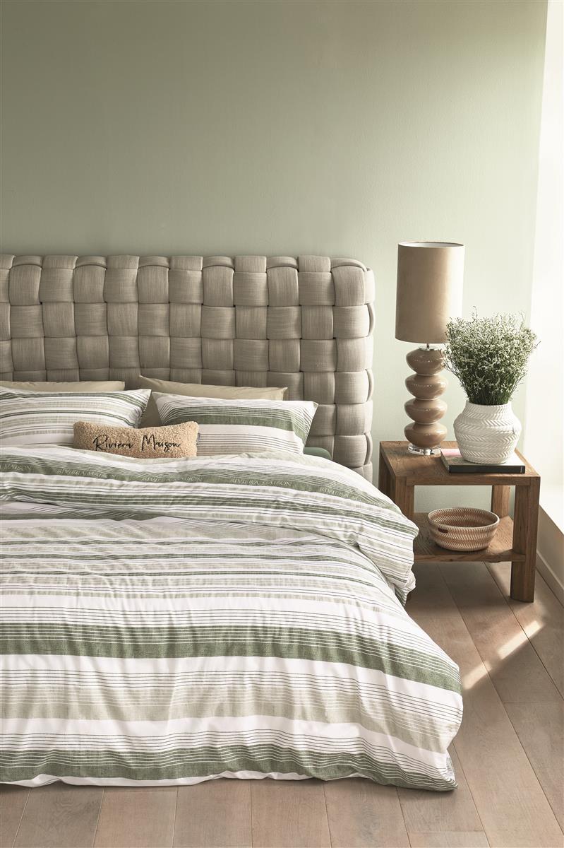 Riviera Maison Sturdy Stripe Bettwäsche - Graugrün