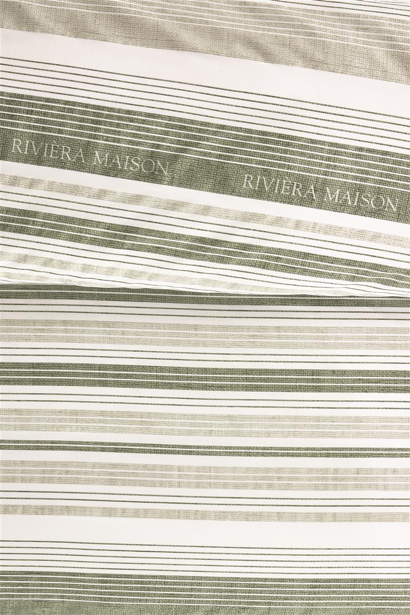 Riviera Maison Sturdy Stripe Bettwäsche - Graugrün
