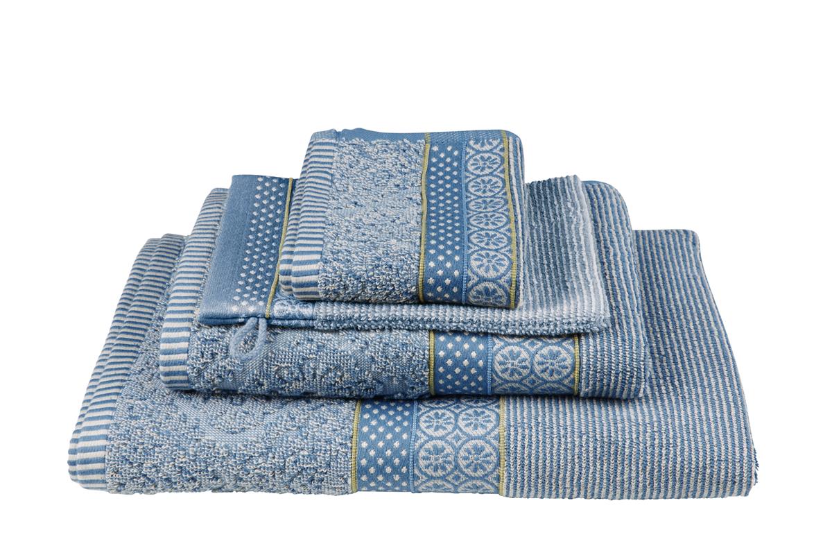 Pip Studio Soft Zellige Bathroom Textiles - Blue Grey