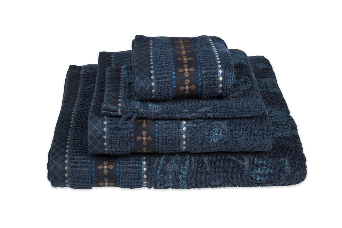 Pip Studio Jasmin Jacquard Badtextilien - Dunkelblau