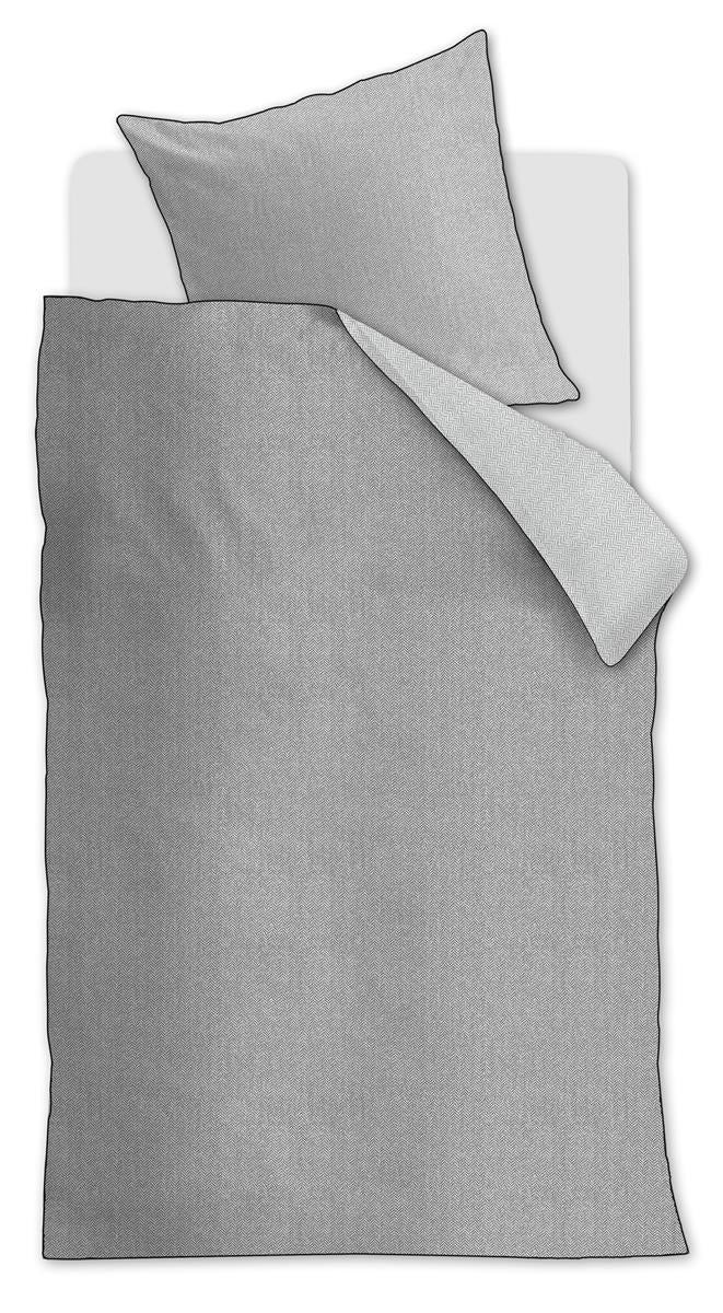 Riviera Maison Chevron Weave Bettwäsche - Grau