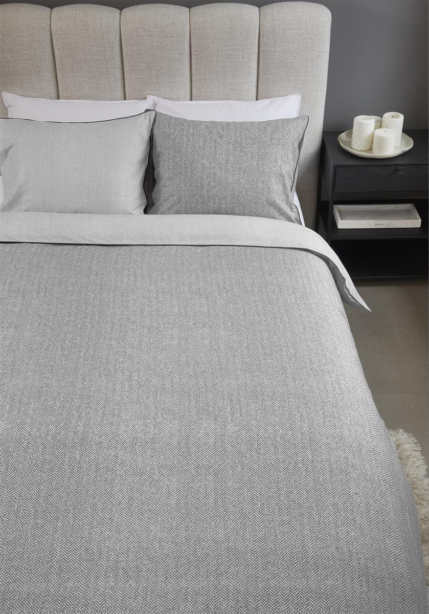 Riviera Maison Chevron Weave Bettwäsche - Grau