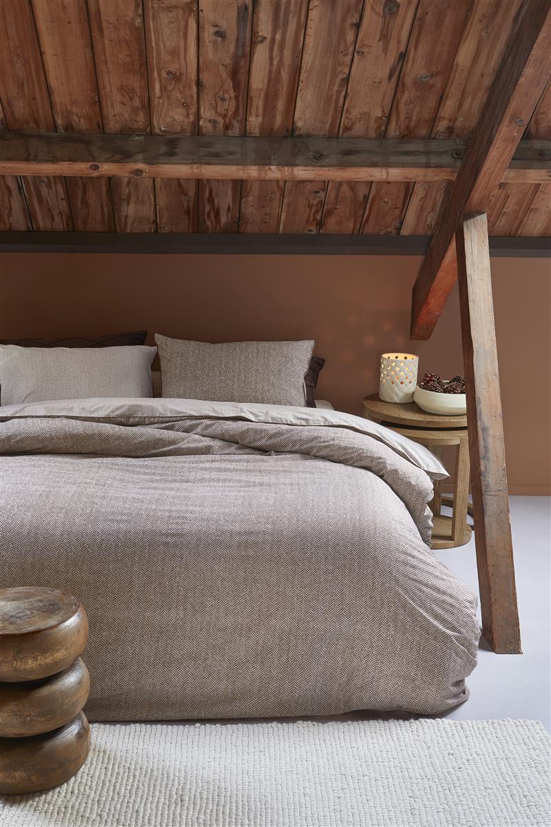 Riviera Maison Chevron Weave Bettwäsche - Braun
