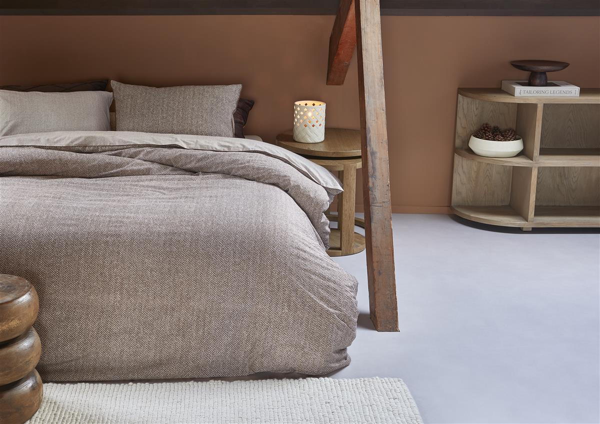 Riviera Maison Chevron Weave Bettwäsche - Braun
