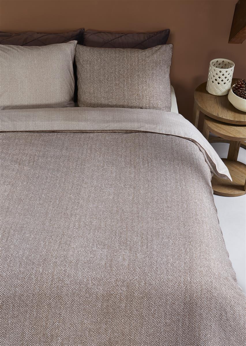 Riviera Maison Chevron Weave Bettwäsche - Braun