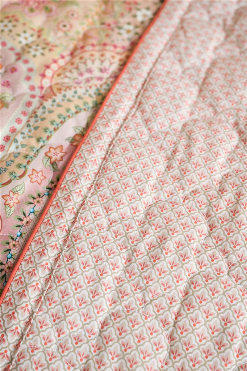 Pip Studio Jabali Flower Quilt Wohndecken - Korallenrot