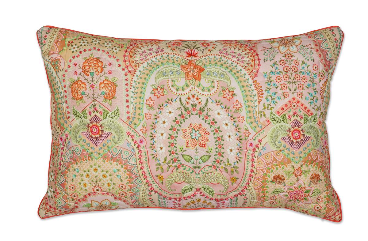 Pip Studio Jabali Flower Quilted Zierkissen - Korallenrot