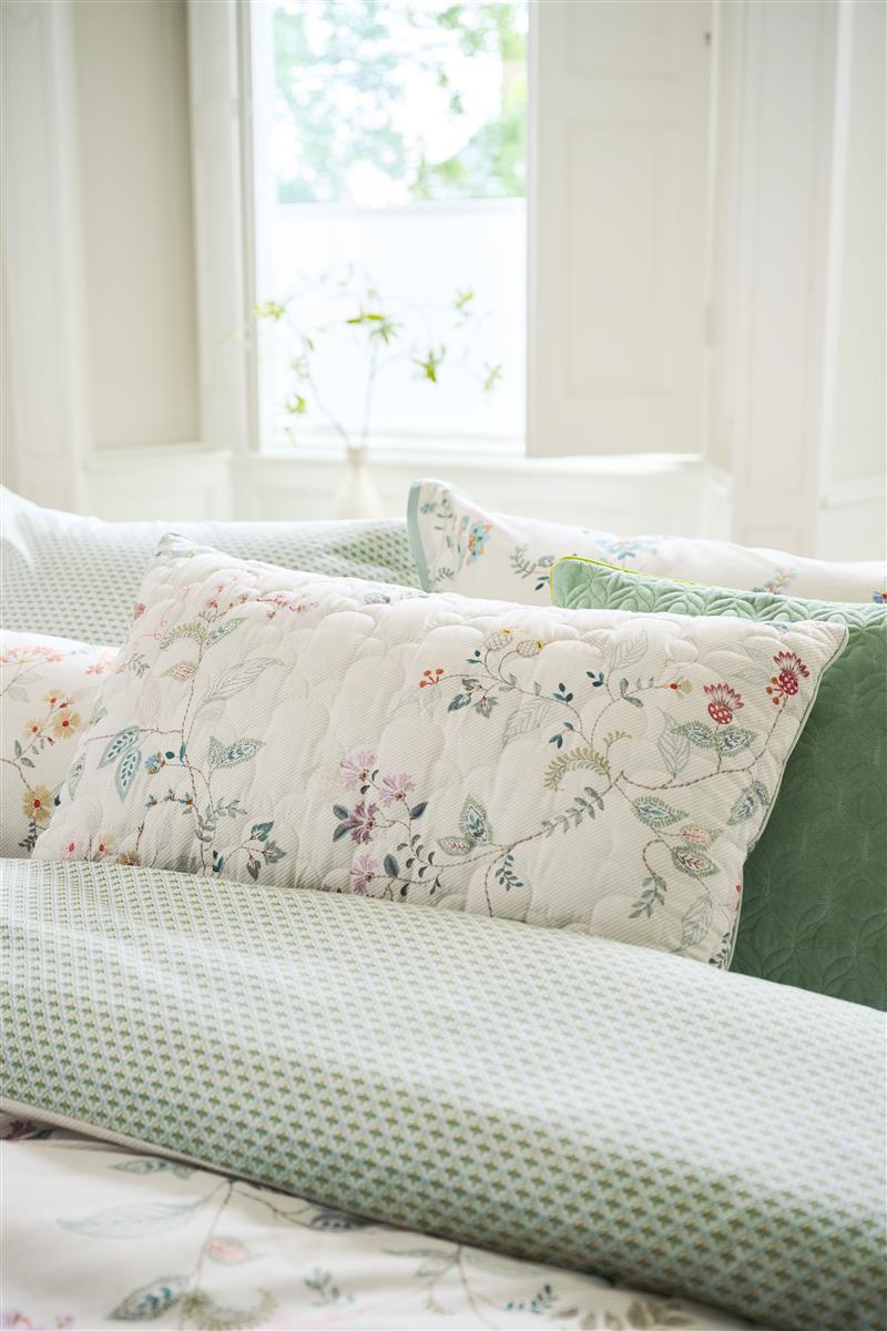 Pip Studio Kili Flower Quilted Zierkissen - Weiß
