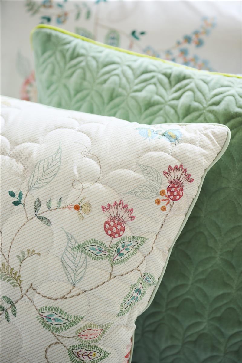 Pip Studio Kili Flower Quilted Zierkissen - Weiß