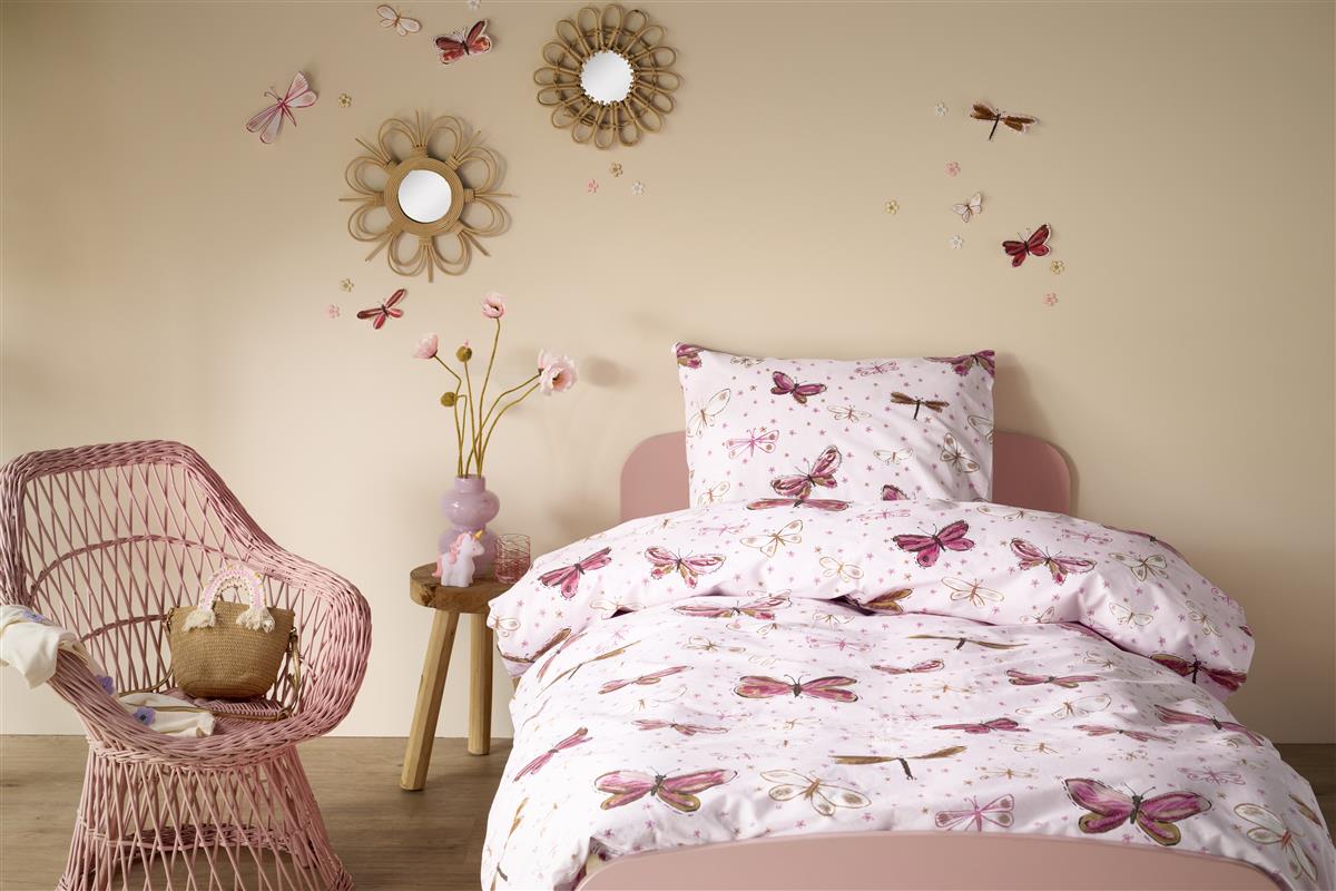 Beddinghouse Kids Butterfly Away Bettwäsche - Rosa