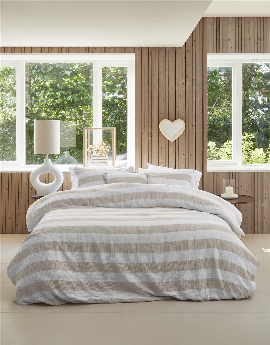 Riviera Maison Striped Bettwäsche - Sand