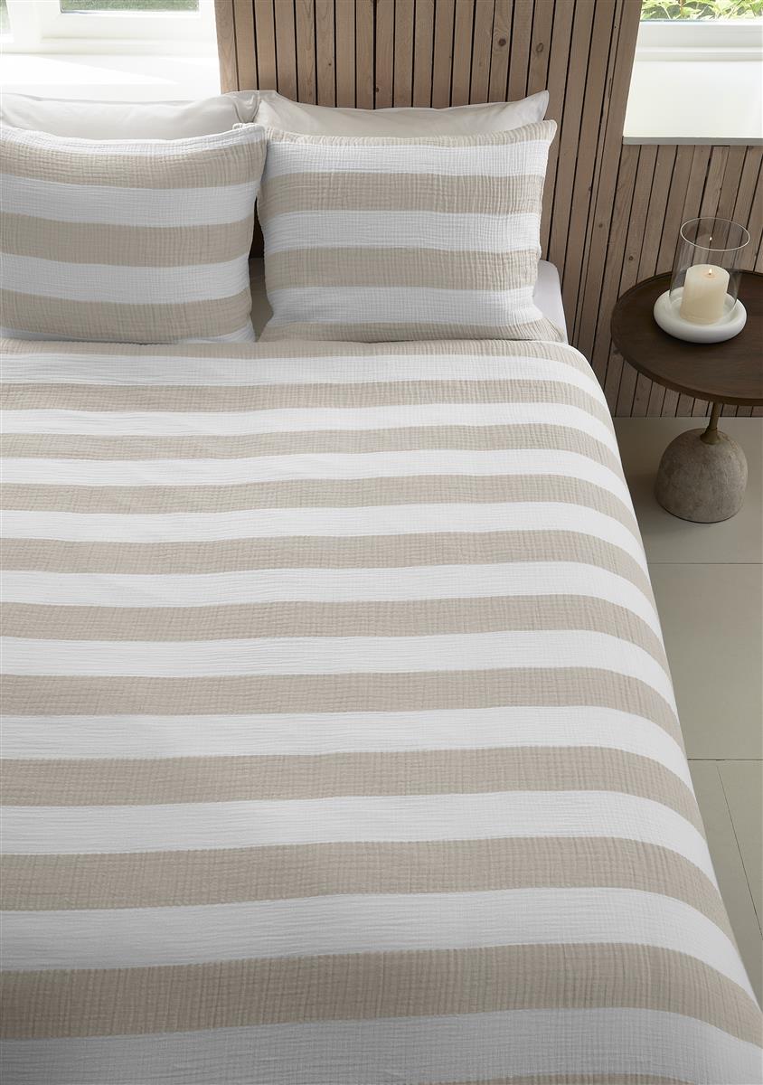 Riviera Maison Striped Bettwäsche - Sand